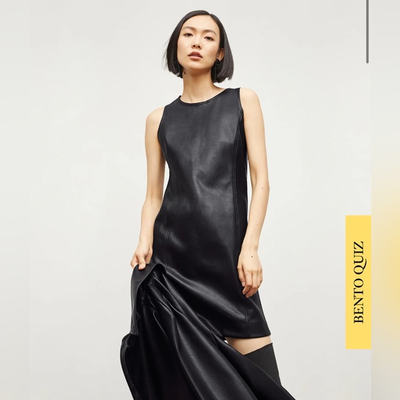 MM LaFleur Chloe Dress in Black Vegan Leather - Picture 4 of 4